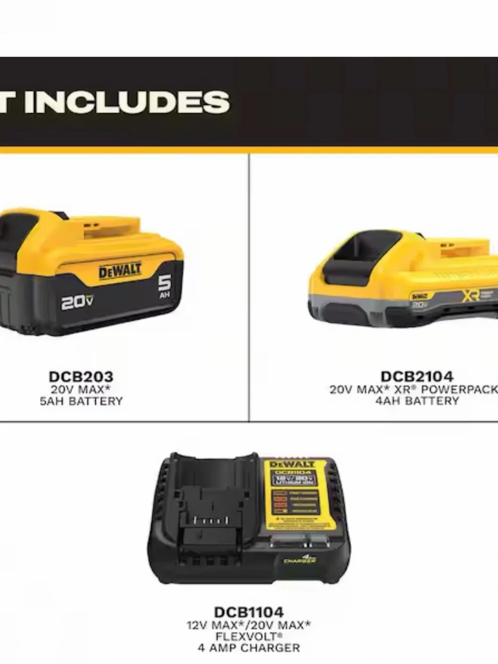 20V Lithium-Ion Battery and Charger Kit - with 4.0 & 5.0 battery Yellow/Black